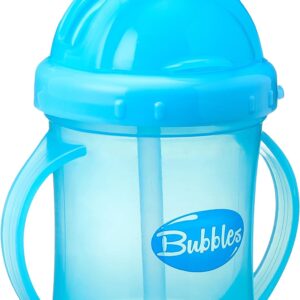 Bubbles Cup With Straw Blue
