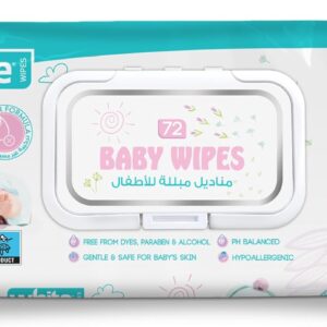White baby wipes, 72 wipes